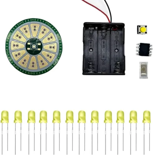 Vista 4 de Treedix Kit de práctica de soldadura, kit de proyecto electrónico, placa de circuito con estuche de batería para adultos principiantes, aprendizaje