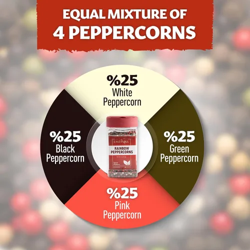 Vista 6 de Eastanbul - Recambio de granos de pimienta arcoíris para molinillo, natural, vegano, 4.9 onzas Peppercorns Whole Rainbow White, Green, Pink, Black