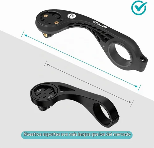 Vista 4 de S2 Montura frontal compatible con Garmin Edge, XOSS, iGPSPORT - Manillar de bicicleta de 1.25"/ 31.8mm