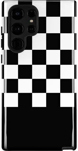 Vista 8 de Skinit Funda para teléfono Pro compatible con Galaxy S22 Ultra - Diseño de tablero de ajedrez rosa