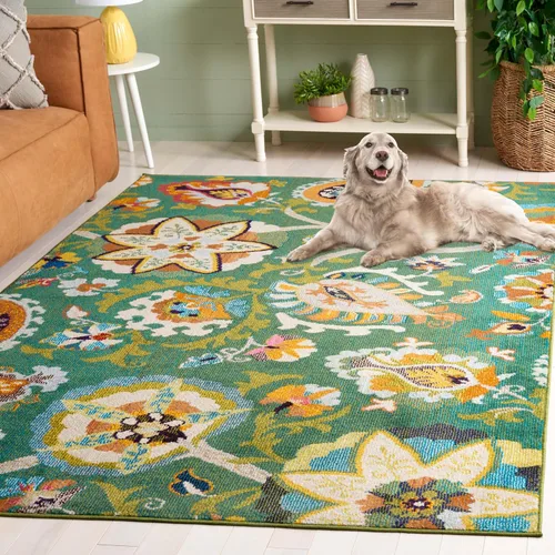Vista 14 de SAFAVIEH Colección Monaco - Alfombra para pasillo, 2.2 x 6 pies, color marfil y multicolor, diseño floral bohemio, no desprende pelusa y de fácil