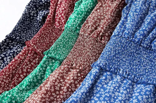 Vista 8 de YOBECHO Vestido corto de playa con cuello corazón y cintura alta con estampado floral para mujer