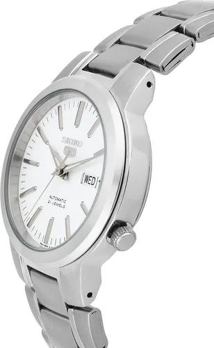 Vista 3 de SEIKO SNKA01K1 5 - Reloj automático de acero inoxidable con esfera blanca para hombre Blanco Reloj de cuarzo cuerda automática