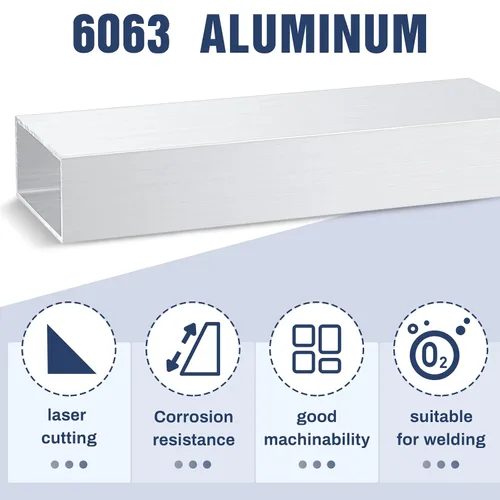 Vista 4 de Zonon 2 tubos rectangulares de aluminio 6063 de 2 x 4 pulgadas, tubo cuadrado de 12 pulgadas de largo y 0.125 pulgadas de grosor, tubo de metal