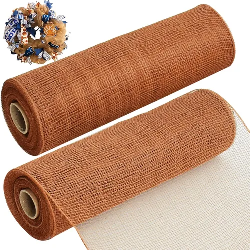 Vista 24 de TONIFUL 2 rollos de cinta de malla decorativa negra de 10 pulgadas, malla de tela para suministros de corona de malla, corona de puerta delantera