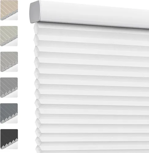 Vista 9 de Keego Persianas celulares opacas sin cordones, con diseño de panal de abeja, persianas para ventanas de dormitorio, para el hogar, fáciles de Beige