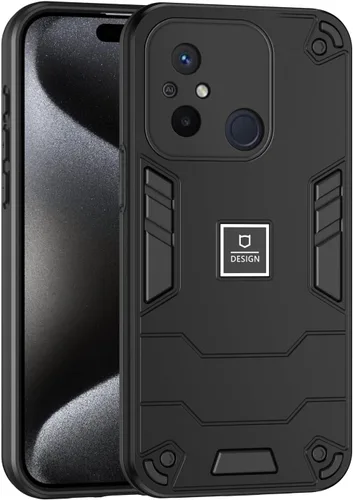 Vista 42 de Funda compatible con Redmi A1, compatible con Redmi A2 2 en 1 [PC dura + TPU], funda de teléfono negra