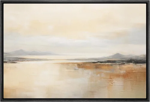 Vista 30 de SIGNLEADER Lienzo enmarcado para pared, paisaje pastel abstracto negro, naturaleza, ilustraciones de área silvestre, arte moderno, decorativo