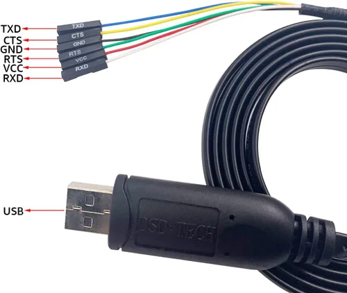 Vista 2 de DSD TECH SH-U09G USB a TTL Cable serie FTDI FT232RL IC 1.8M/5.9FT incorporado
