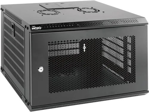 Vista 8 de Tecmojo 6U Gabinete de Servidor de Montaje en Pared IT Red Rack de Cierre con Puerta y Paneles Laterales Bloqueables en Negro, Ventilador