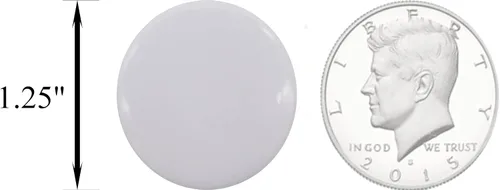 Vista 3 de Botones pinback blancos lisos para manualidades - paquete de 10 - BRILLANTE
