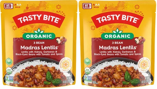 Vista 4 de TASTYBITE - Lentejas Madras orgánicas de tres frijoles, 10 onzas
