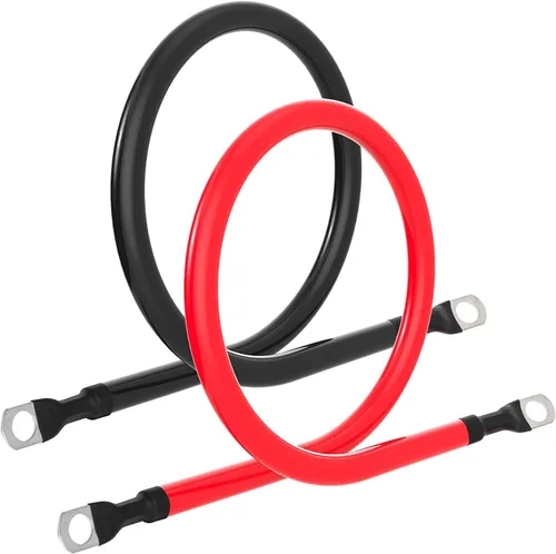 Vista 10 de Conjunto de cables de batería 8AWG-2FT, cable de alimentación, cables puente inversor de batería de 2 pies con terminales de 3/8