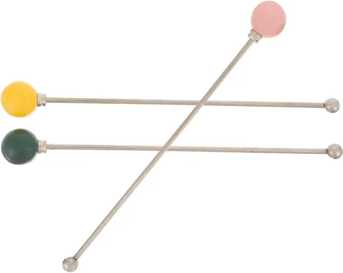 Vista 5 de SEWACC 3 palitos de metal para bebidas reutilizables para cócteles y varillas de revolver para fiestas de vacaciones y uso diario