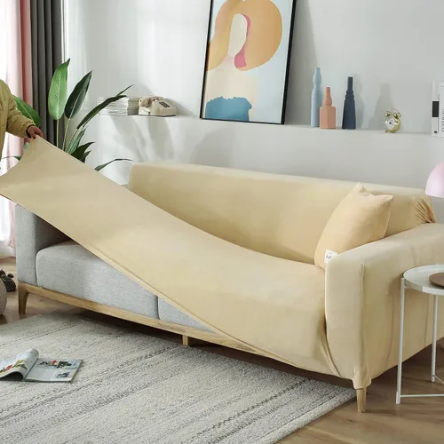 Vista 6 de ele ELEOPTION Fundas de terciopelo elástico para sofá de 3 cojines, fundas de sofá, protector de muebles suave del terciopelo grueso