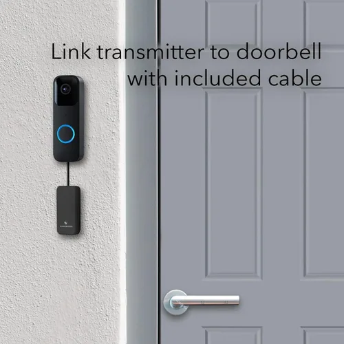 Vista 3 de Wasserstein Timbre de timbre – Compatible con el timbre Blink Video Doorbell (paquete de 1, negro)