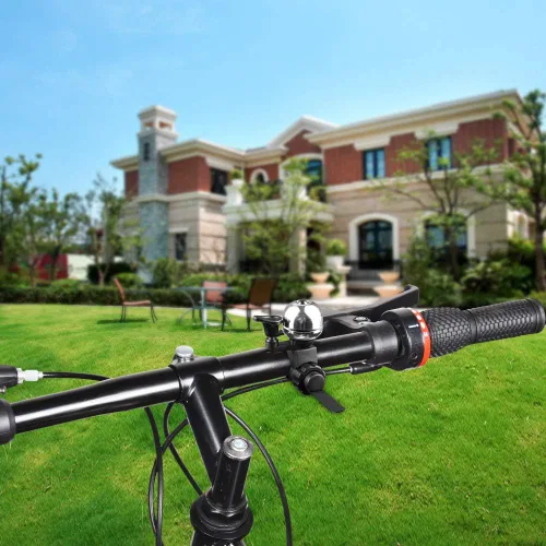 Vista 7 de Accmor Campana de bicicleta clásica, campana de bicicleta ajustable que se adapta a cualquier manillar de bicicleta, campana de bicicleta universal