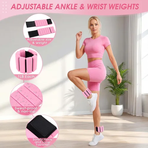 Vista 5 de Pilates Equipment,Pilates Kit with 15" Pilates Ring,2 9.8" Ball,Resistance Bands,Ankle Weights, Sliders, Grip Socks, Pilates Towel,30-Day Challenge