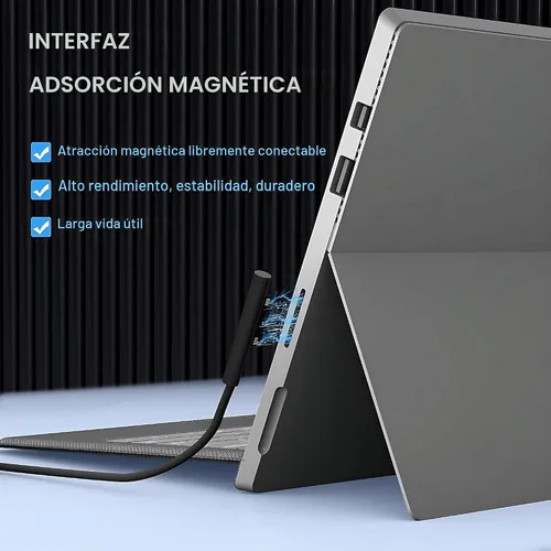 Vista 3 de YURCIPWE Cargador Surface Pro de 65 W, Surface Laptop Charger compatible con Microsoft Surface Pro 11/10/9/8/7+/7/6/5/4/X, Surface Laptop 7/6/5/4