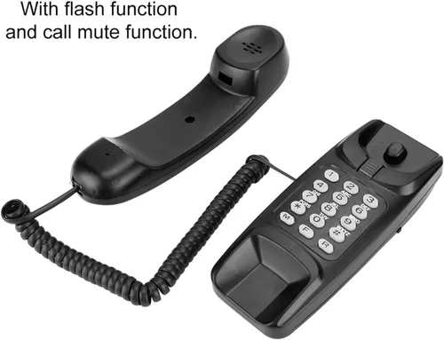 Vista 4 de Teléfono fijo del soporte de la pared sin identificación de llamadas Negro