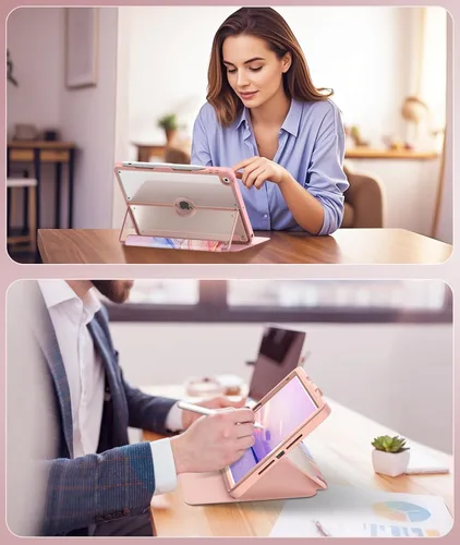 Vista 7 de MoKo Funda para iPad de 9ª generación con soporte para lápices, funda para iPad de 8ª/7ª generación de 10.2 pulgadas, protector de pantalla