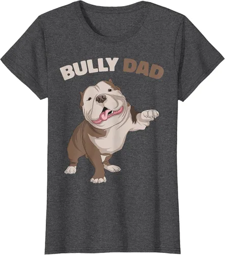 Vista 94 de American Bully Dad Dog Owner Father Funny Men T-Shirt Asphalt Grey