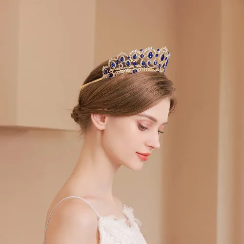 Vista 7 de Kamirola - Corona de tiaras para mujeres y niñas, diademas de cristal con peine para novia, boda y fiesta, fiesta de graduación, disfraces góticos