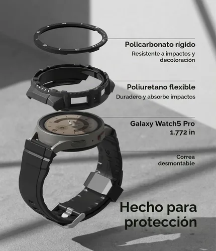 Vista 7 de Ringke - Correa para Samsung Galaxy Watch 5 Pro [Fusion-X Guard, negro] Funda protectora con correa, a prueba de golpes resistente y correa