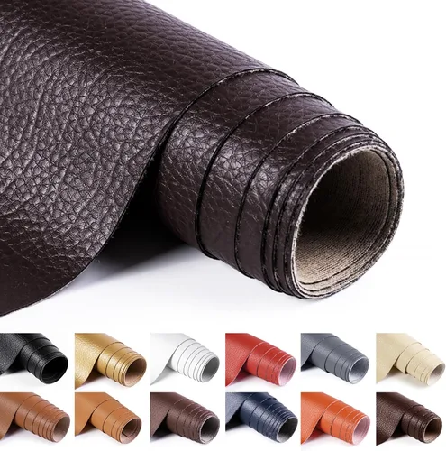 Vista 32 de ANMINY - Tela de piel sintética de vinilo de 54 pulgadas de ancho para tapicería por yarda, de 0.7MM de grosor, cuero PU suave, material de vinilo