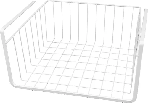 Vista 6 de Cesta Southern Homewares para organizar, para debajo de la estantería, de alambre blanco, Blanco