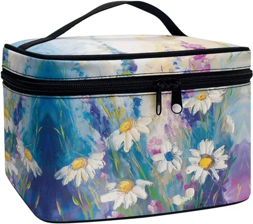 Vista 41 de doginthehole Bolsa de maquillaje, bolsa de cosméticos de viaje, bolsa de aseo portátil grande, organizador de accesorios para mujeres y niñas
