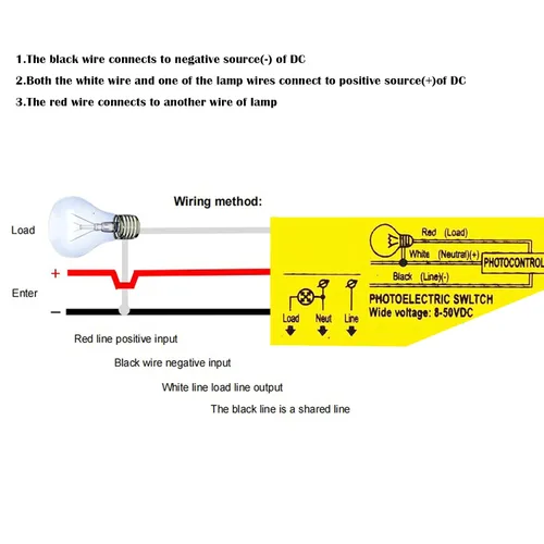 Vista 2 de Interruptor de control de luz de fotocélula CC 12V 24V 36V 48V, 3.5A Fotocélula de encendido automático apagado sensor de luz de encendido y apagado