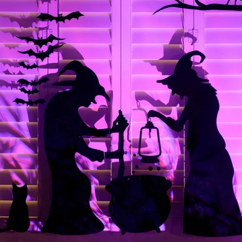 Vista 6 de Luces de Navidad Moradas G15 Luz de Globo en Cadena 50 LED 4.1m Enchufe Luces de Hadas Luces de Árbol de Halloween para Uso en Interiores y Púrpura