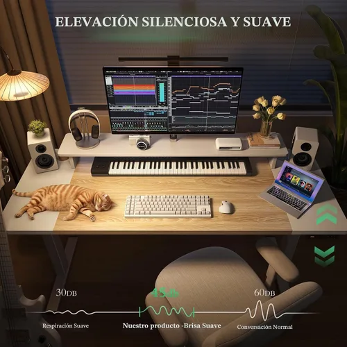 Vista 6 de SIAGO - Escritorio eléctrico de pie ajustable de 48 x 24 pulgadas, para estar sentado o de pie, con gestión de cables - Mesa ajustable en altura