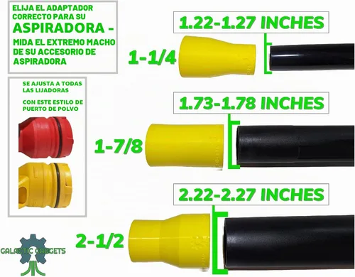 Vista 4 de Adaptador de vacío para lijadoras Dewalt - Recolección superior de polvo y ajuste de precisión - Galactic Gadgets (1-1/4 pulgadas - Negro)