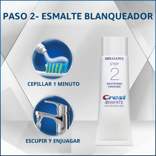 Vista 4 de Crest 3D White Brilliance - Kit de 2 pasos, pasta de dientes blanca Crest 3D, pasta de dientes de limpieza profunda (4 onzas) + gel blanqueador