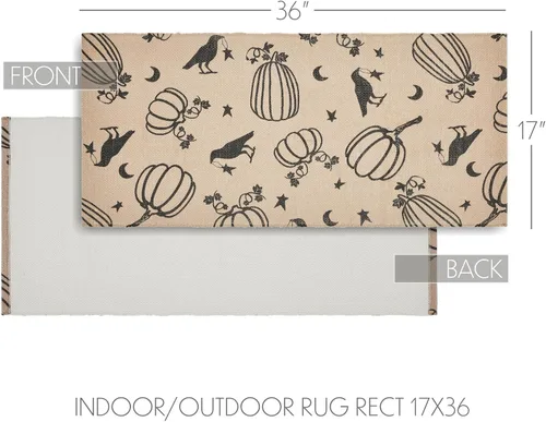 Vista 2 de VHC Brands Raven Harvest - Alfombra rústica para interiores y exteriores, 17 x 36 pulgadas