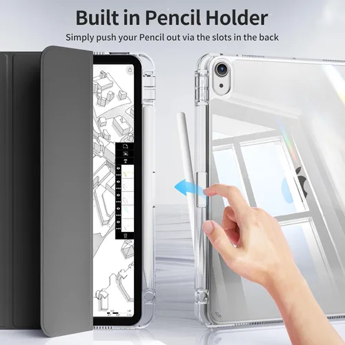 Vista 6 de kenke Funda para iPad (A16) de 11ª generación de 11 pulgadas 2025, iPad de 10.9 pulgadas 2022 con soporte para lápices, funda de marco de TPU suave