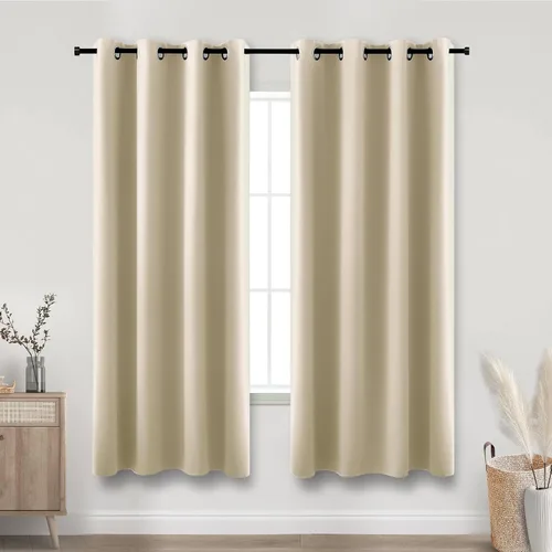 Vista 238 de KOUFALL Cortinas de Baño Aqua para Ventana, Juego de 2 Paneles Decoración Costera Cortinas Cortas Opacas para Ventana Pequeña de Cocina Puerta