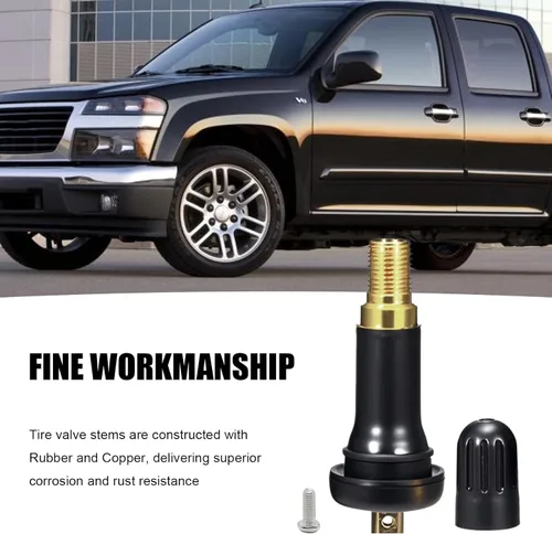 Vista 5 de Saihisday TR413 - Vástagos de válvula de neumático de goma negra TPMS para GM Chevy (paquete de 50) (50, negro)