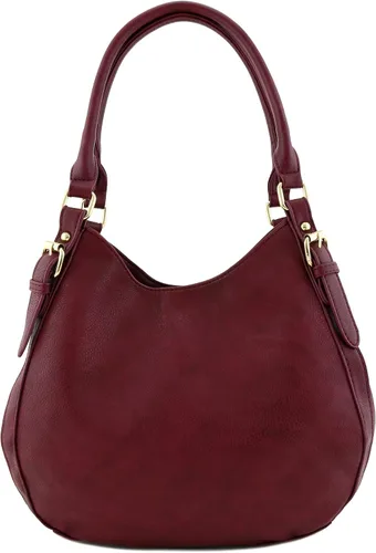 Vista 2 de Bolsa de hobo mediana de piel sintética de 3 compartimentos.