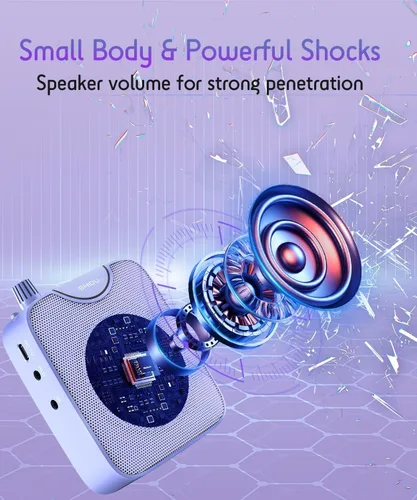 Vista 6 de SHIDU - Amplificador de voz de 35 W con cadena de perlas de micrófono Lavalier inalámbrico Bluetooth Voice Amplifier for Teachers, Portable