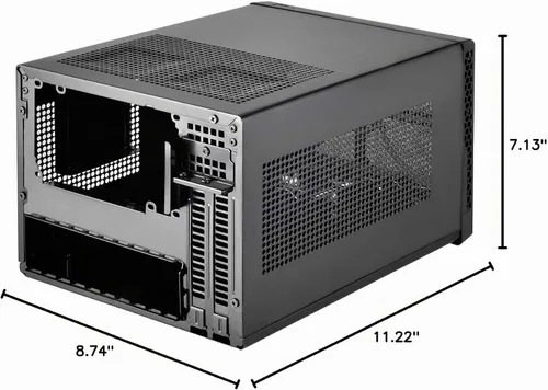 Vista 7 de SilverStone Technology Ultra Compact Mini-ITX - Carcasa para computadora con panel frontal de malla, color negro (SST-SG13B-USA)