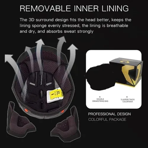 Vista 3 de Casco de cara completa abatible para motocicleta con doble visera solar, aprobado por ECE/DOT, casco de motocross para scooter, turismo, bicicleta