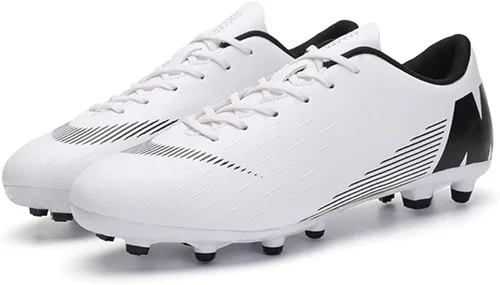Vista 4 de WCCICSS Zapatos de fútbol para hombre zapatos de fútbol con tacos para adultos césped firme deportes al aire libre