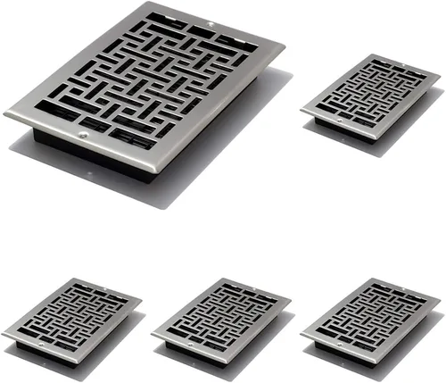 Vista 6 de Decor Grates AJL610W-NKL Registro de pared estilo oriental, de 6 x 10 pulgadas, níquel
