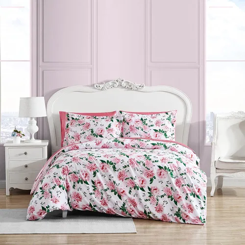 Vista 8 de Betsey Johnson - Juego de funda de edredón tamaño twin, ropa de cama de algodón suave con funda de almohada a juego, artículos esenciales