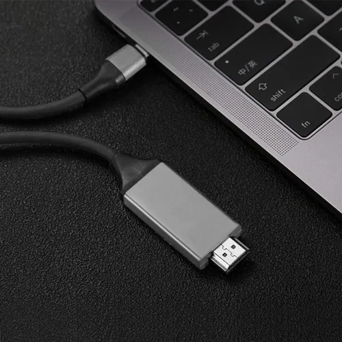 Vista 6 de Cable HDMI USB-C 4k HDMI compatible con Oppo Reno 4 F con cable completo de 2160p a 30Hz, 6 pies/5.9 ft [gris, Thunderbolt 3]