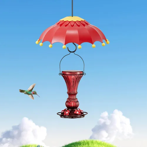 Vista 7 de Baffle para comedero de pájaros, cúpula de lluvia con 3 ganchos, adecuado para comederos de colibríes y comederos de aves silvestres, foso