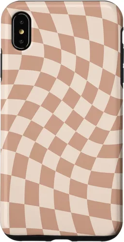 Vista 11 de iPhone 16 Beige Cream Twisted Checkered Swirl 60s 70s Aesthetic Brown Case